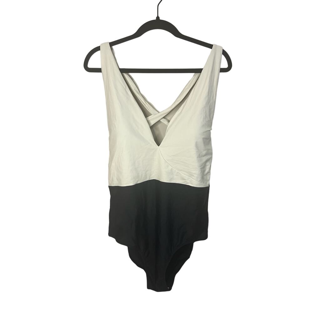 Summersalt Deep Dive Women's One-Piece Swimsuit White and Black sz. 14 - Picture 5 of 11